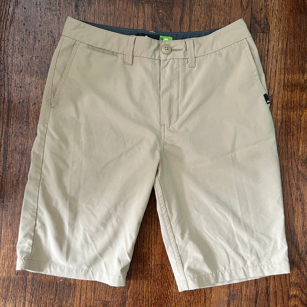 QUIKSILVER Amphibian Hybrid Shorts Pockets Boys Khaki Size 27 Land to Sea